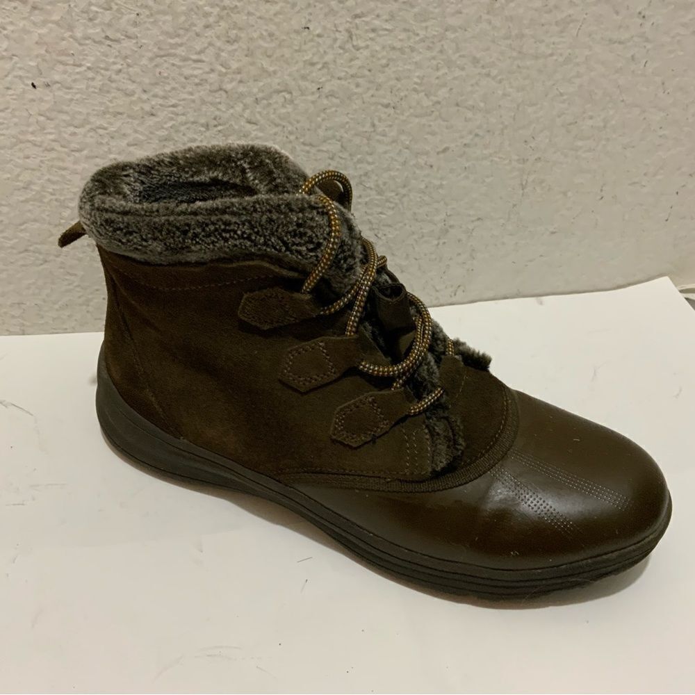 BareTraps Augustina Boots Brown Leather suede fur Water Resistant Winter 10M